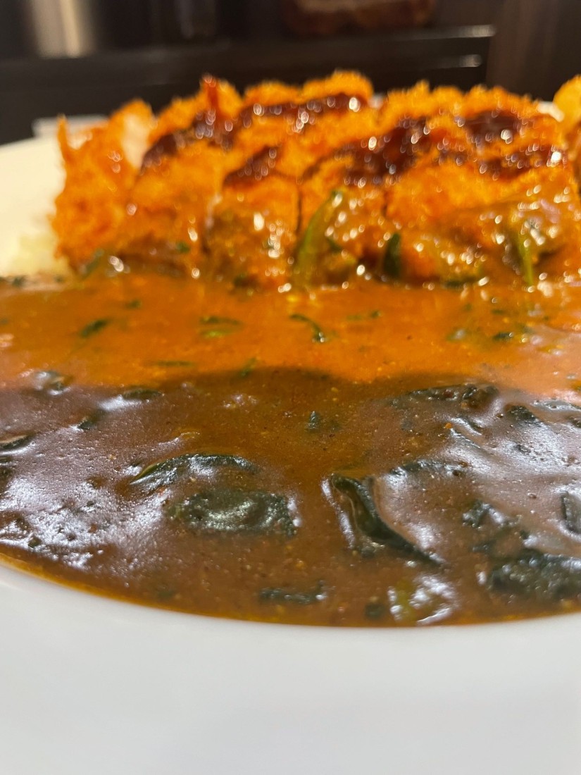 低糖質カレー   トンカツ・ホウレンソウ 5辛