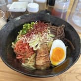 えび塩油そば 自家製激辛高菜