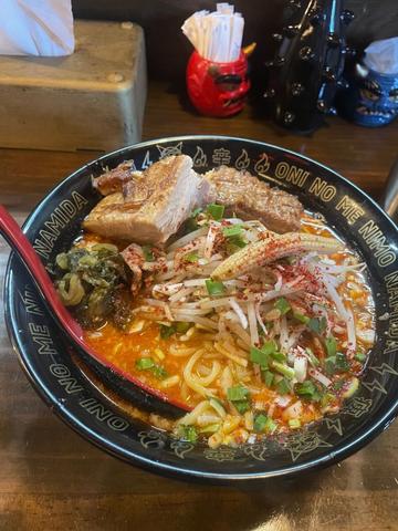 シビカラ肉増しラーメン カラさ鬼殺し シビれ普通
