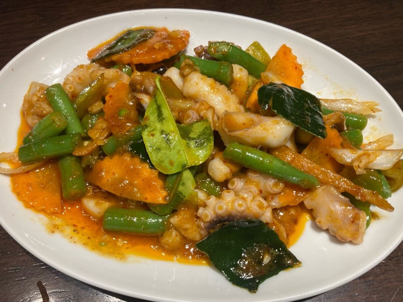 イカゲソのスパイシー炒め 1.5辛