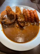 ソーセージカレー、ハムカツ、牡蠣、フィッシュフライトッピング 10辛