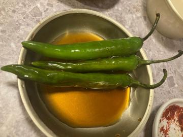 青唐辛子の醤油漬け