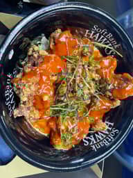 板東投手のヤンニョムチキンマヨから丼