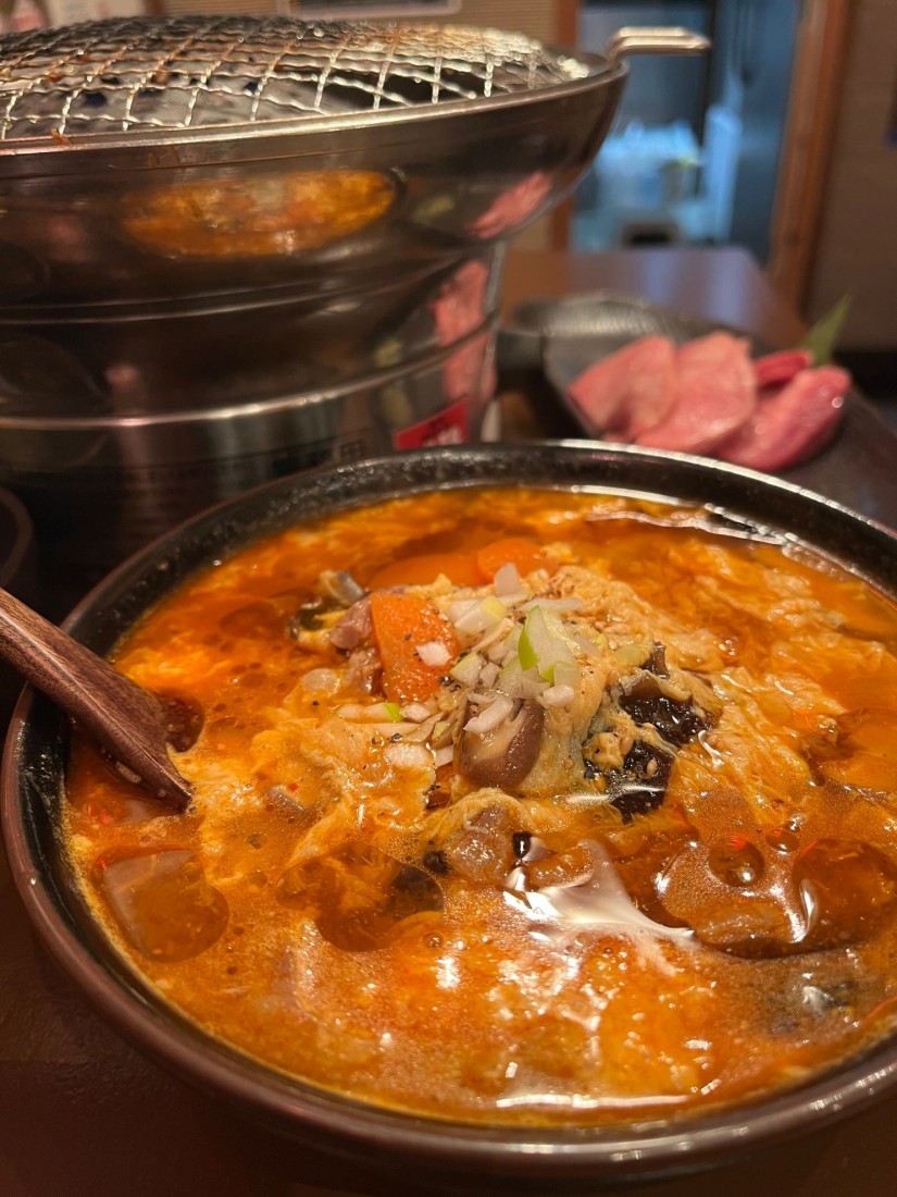 ユッケジャンクッパ ご飯少し減らしてもらいました