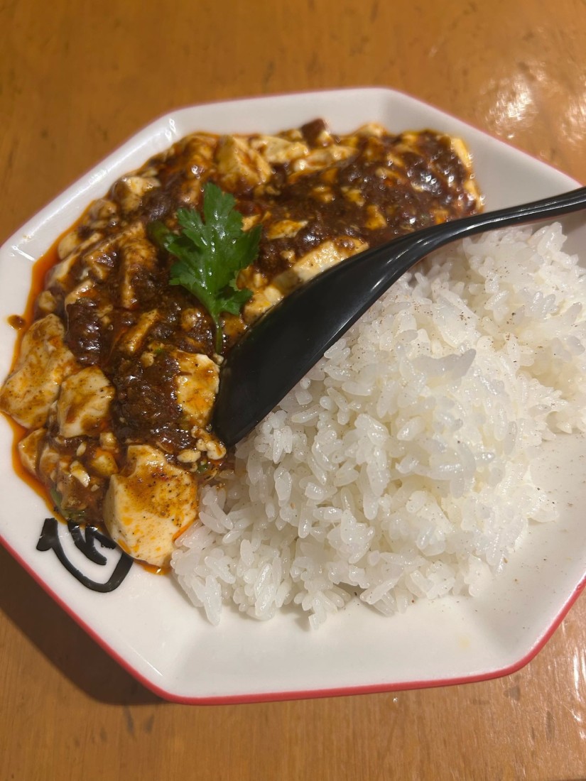 麻辣麻婆豆腐 唐辛子マーク2個、辛さの追加はしていない