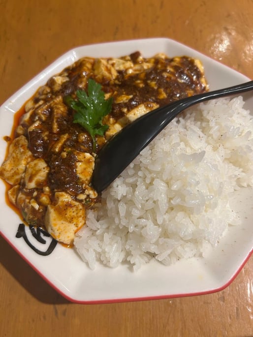 麻辣麻婆豆腐 唐辛子マーク2個、辛さの追加はしていない