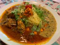 スパイシーチキン＆海老とあさりのココナッツマスタードカリー