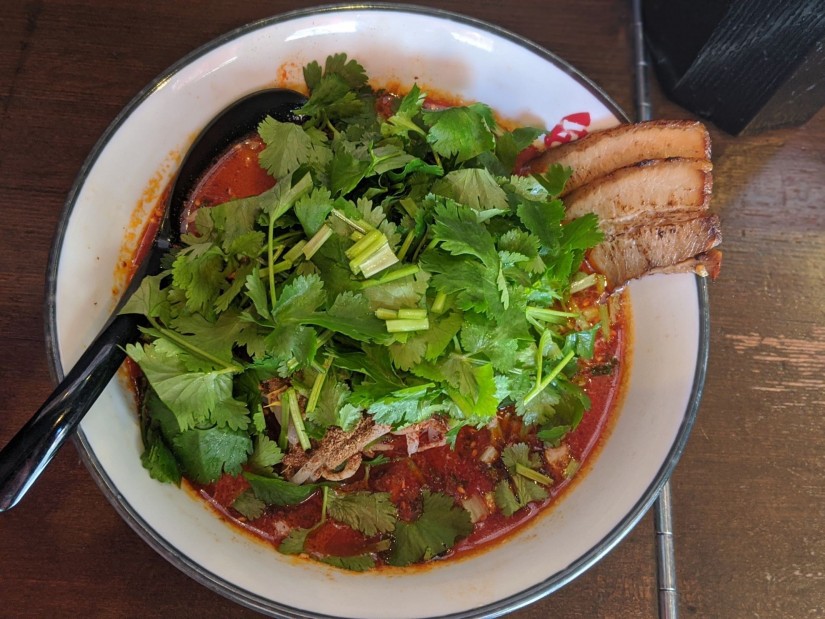 辛く痺れる味噌辣麺パクチー 辛さ鬼まし、痺れ鬼まし