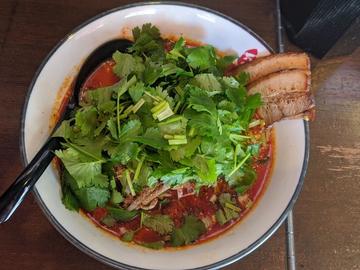 辛く痺れる味噌辣麺パクチー 辛さ鬼まし、痺れ鬼まし