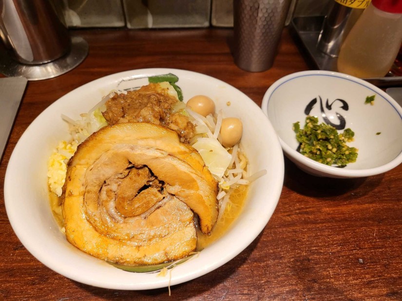 雷そば、青唐辛子トッピング