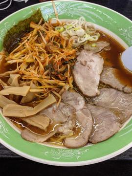 正油ラーメン+ネギ+チャーシュー 4km