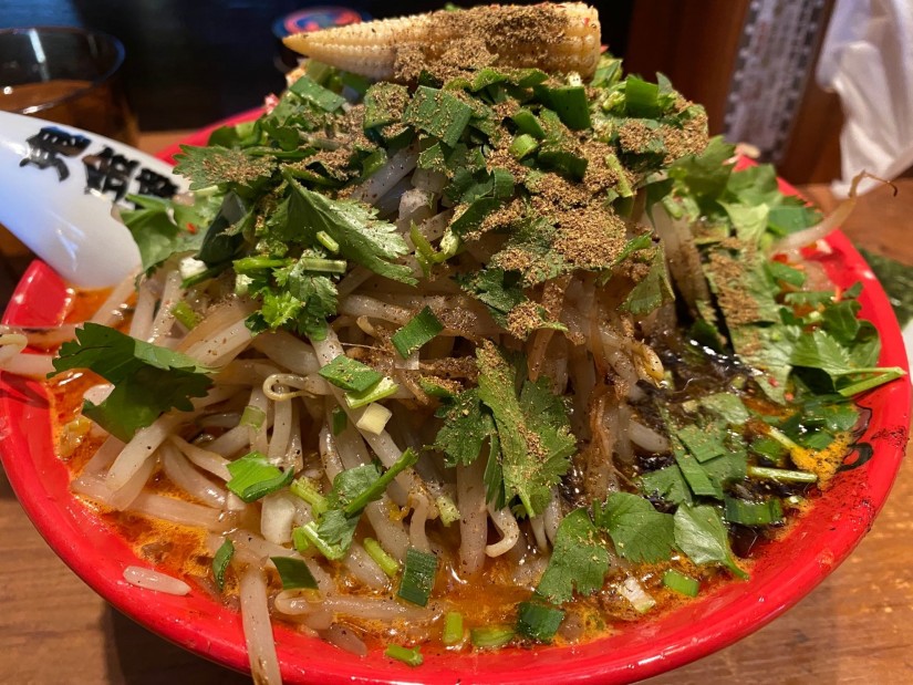 パクチーカラシビ味噌ラーメン 鬼もやし 辛マシ 痺マシ