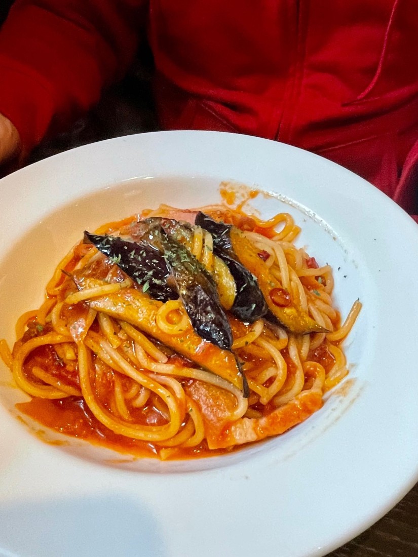 ナスとベーコンのシチリア風 ピリ辛🌶