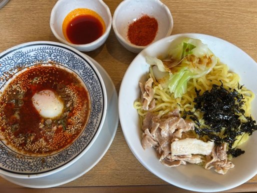 とろける半熟卵の旨辛肉つけ麺 +2辛