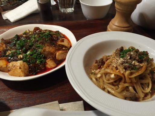 麻婆豆腐と汁なし坦々麺ランチ