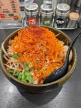 味玉みそオロチョンラーメン 辛チャーシュー＆もやしトッピング ファイアー