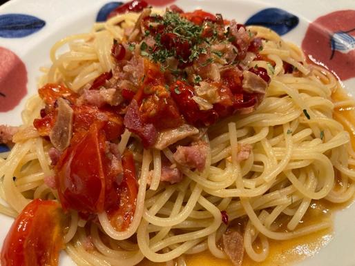 セミドライトマトの辛口ペペロンチーノ