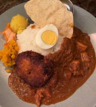 大辛ポークカレー（インドメンチ、青唐辛子ディップトッピング）