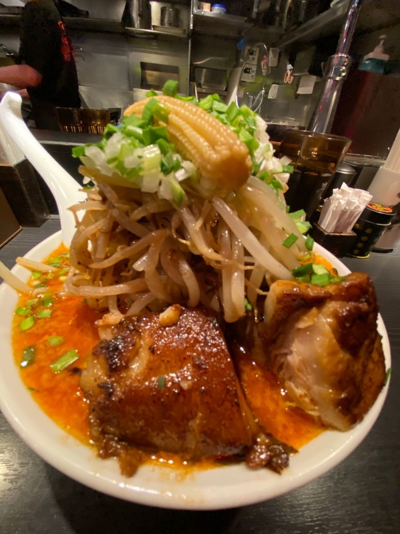 ラーメンもやし増し 辛、シビ増し