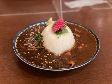 あいがけカレー(チキンマサラ＋えびキーマ)
