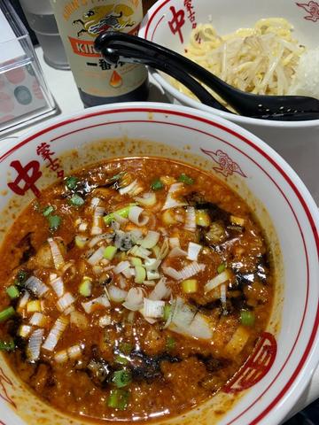 もつのつけ麺 辛さ4倍