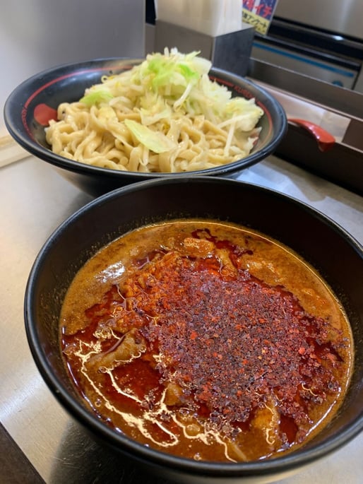 鬼紅つけ麺 辛増し