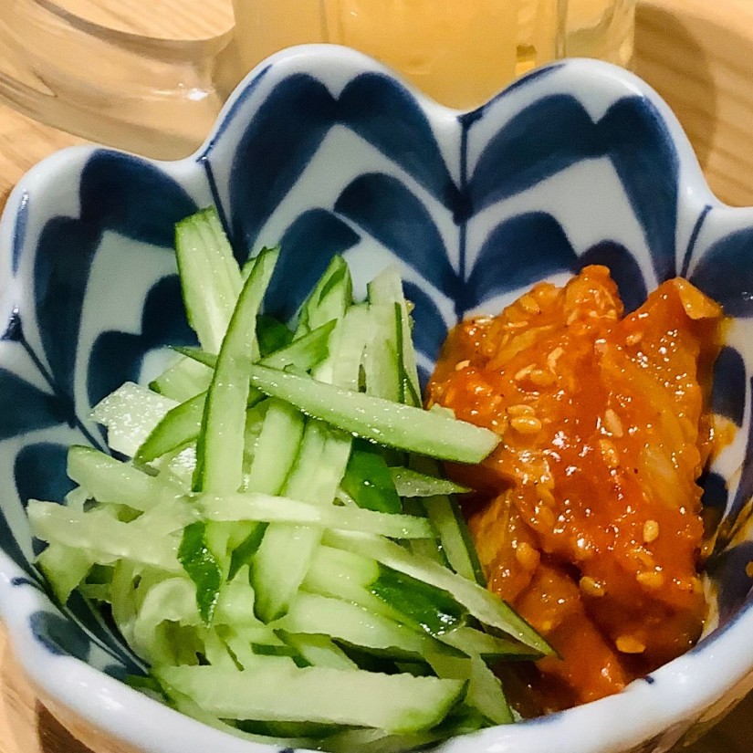 エンガワのチャンジャ風