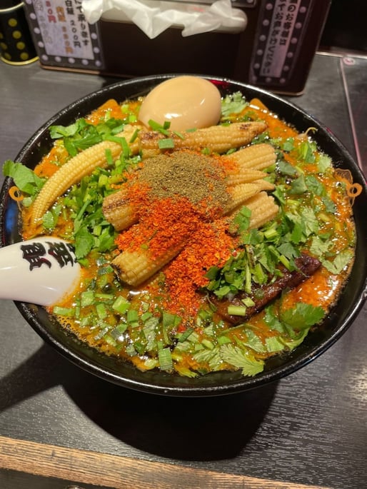 鬼金棒味噌ラーメンヤングコーン鬼増し 辛さ鬼増しシビレ増し