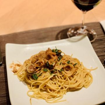 地鶏の煮込みのスパゲティ