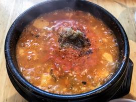 牡蠣スンドゥブチゲ定食 オーター時に辛くしてと依頼