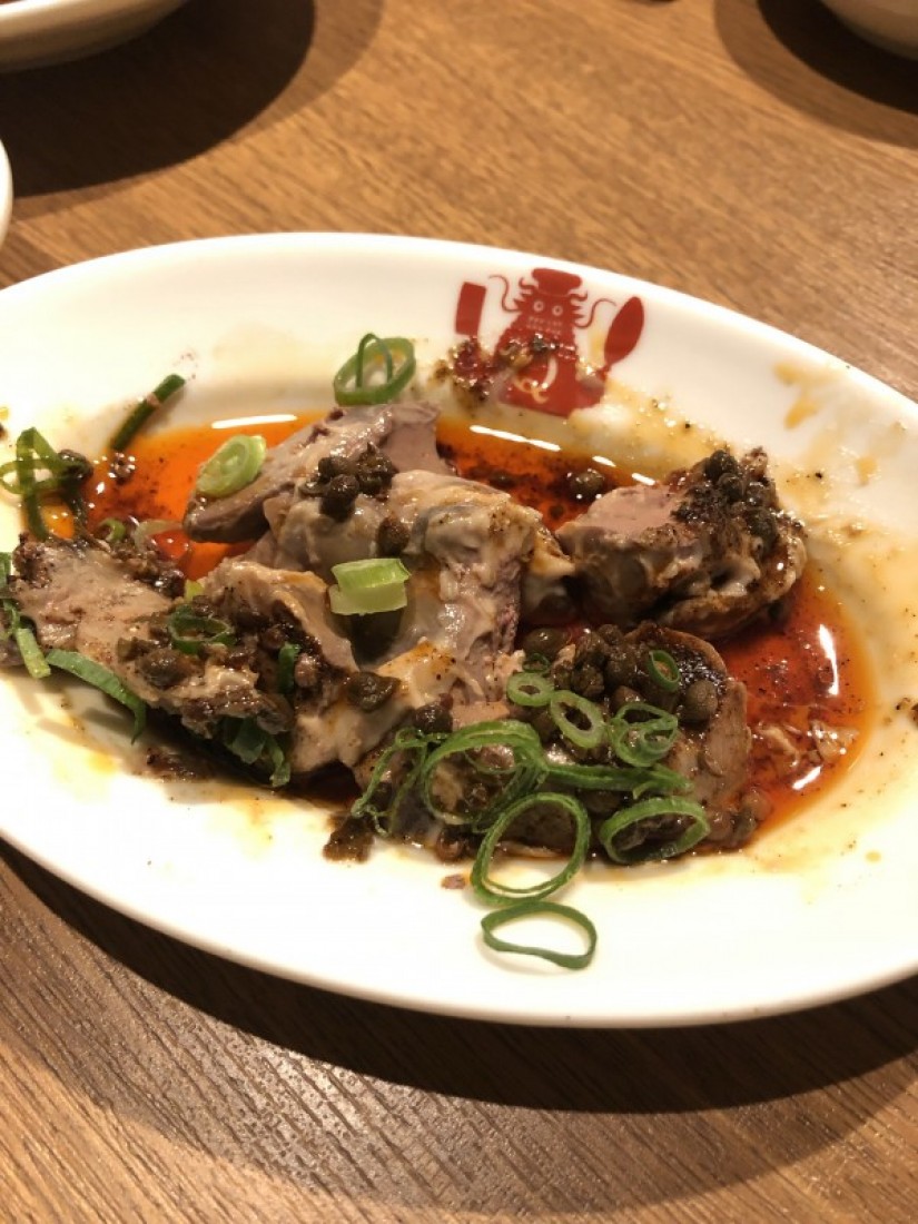 鶏肝の酔っ払い漬け 辛メーターコースで