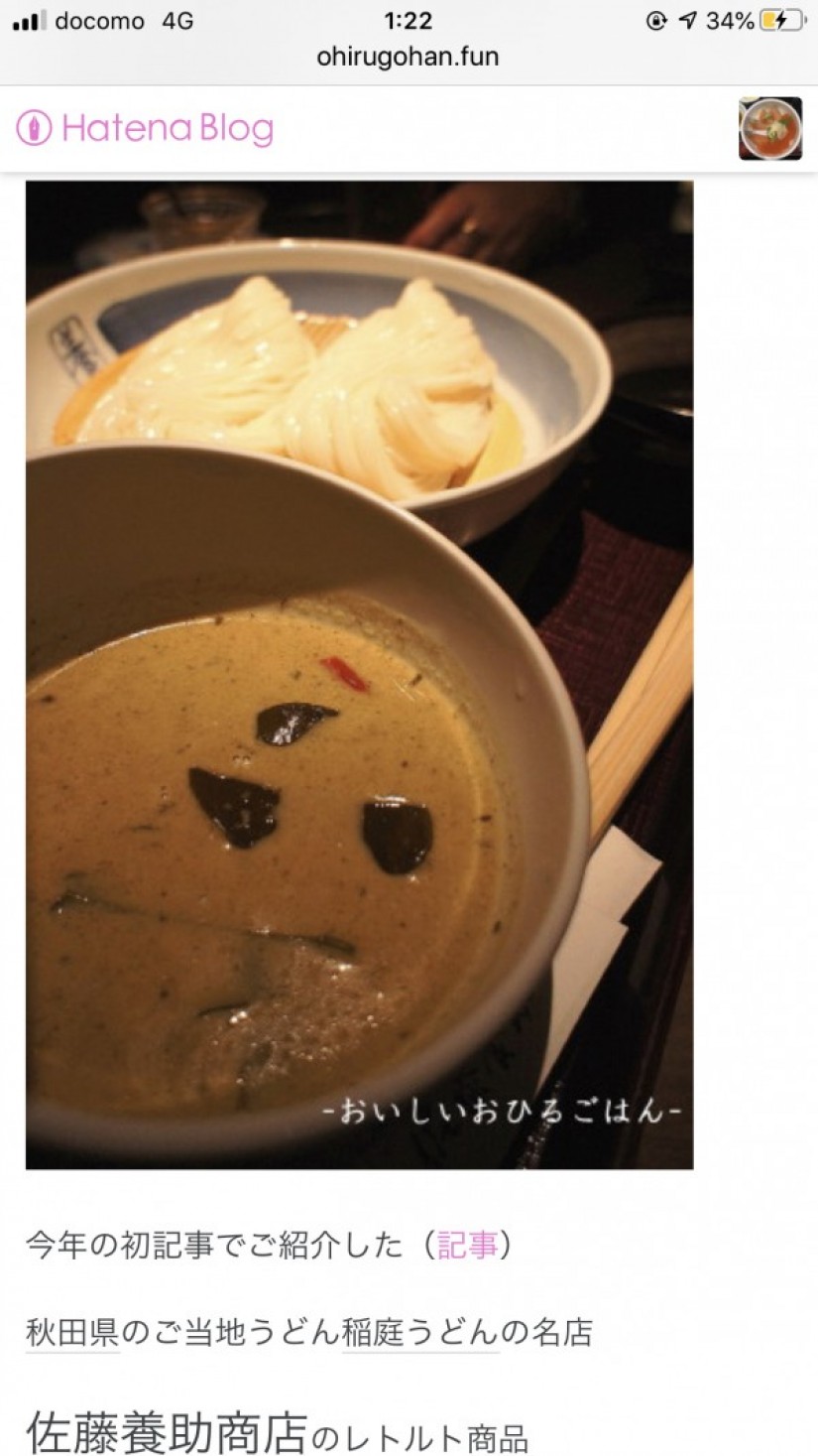 稲庭グリーンカレーつけうどん