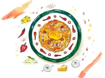激辛&赤いのに、クリーミー🧀