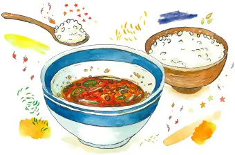 しめは、スープにごはん!二度美味しい✨