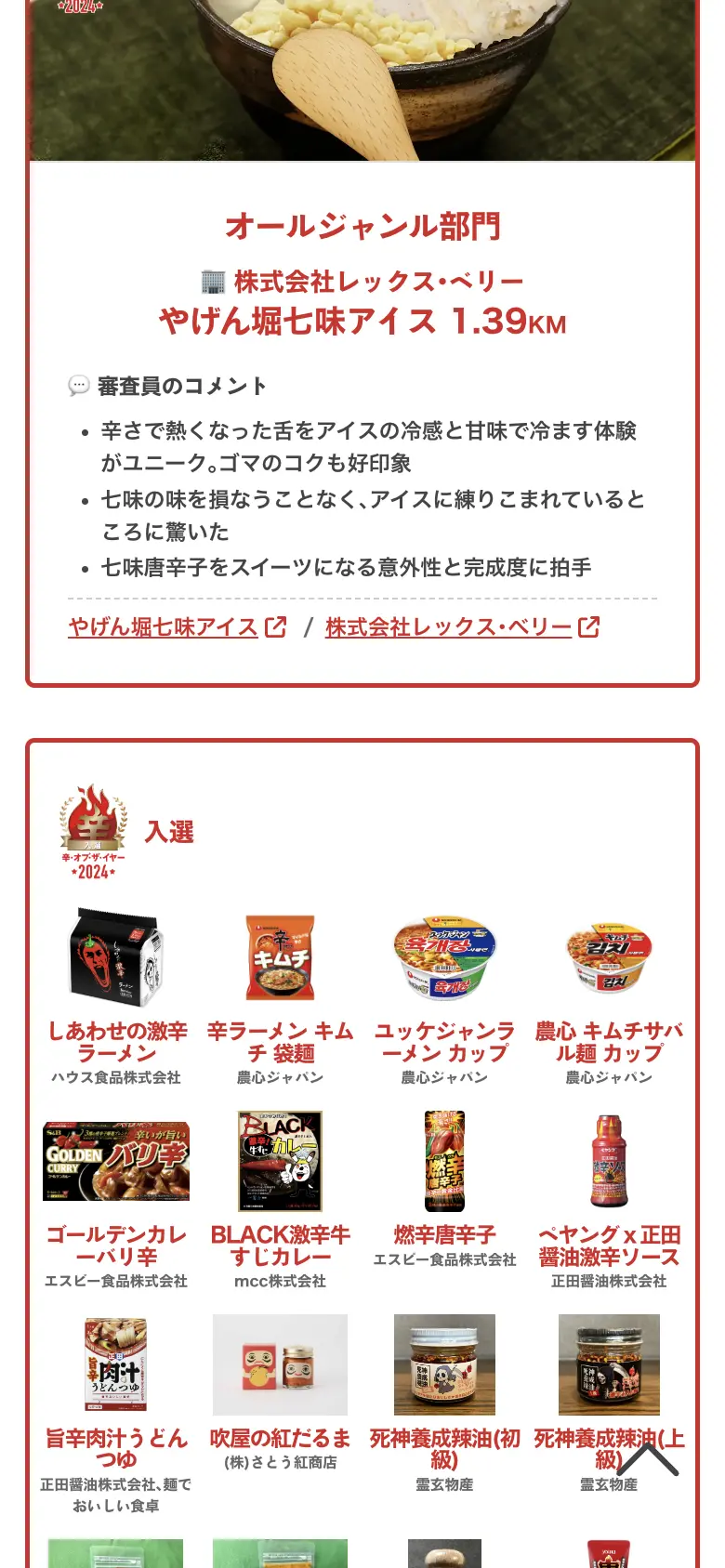 辛・オブ・ザ・イヤー2024ページ