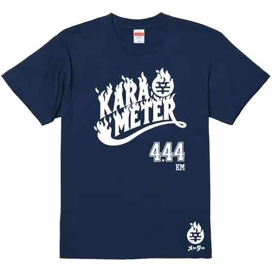 マイ辛値入りファイアーロゴTシャツ NAVY