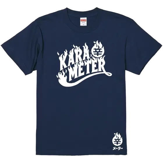 辛メーターファイアーロゴTシャツ NAVY