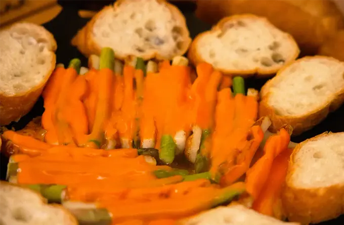 ちくわ＆アスパラの上に