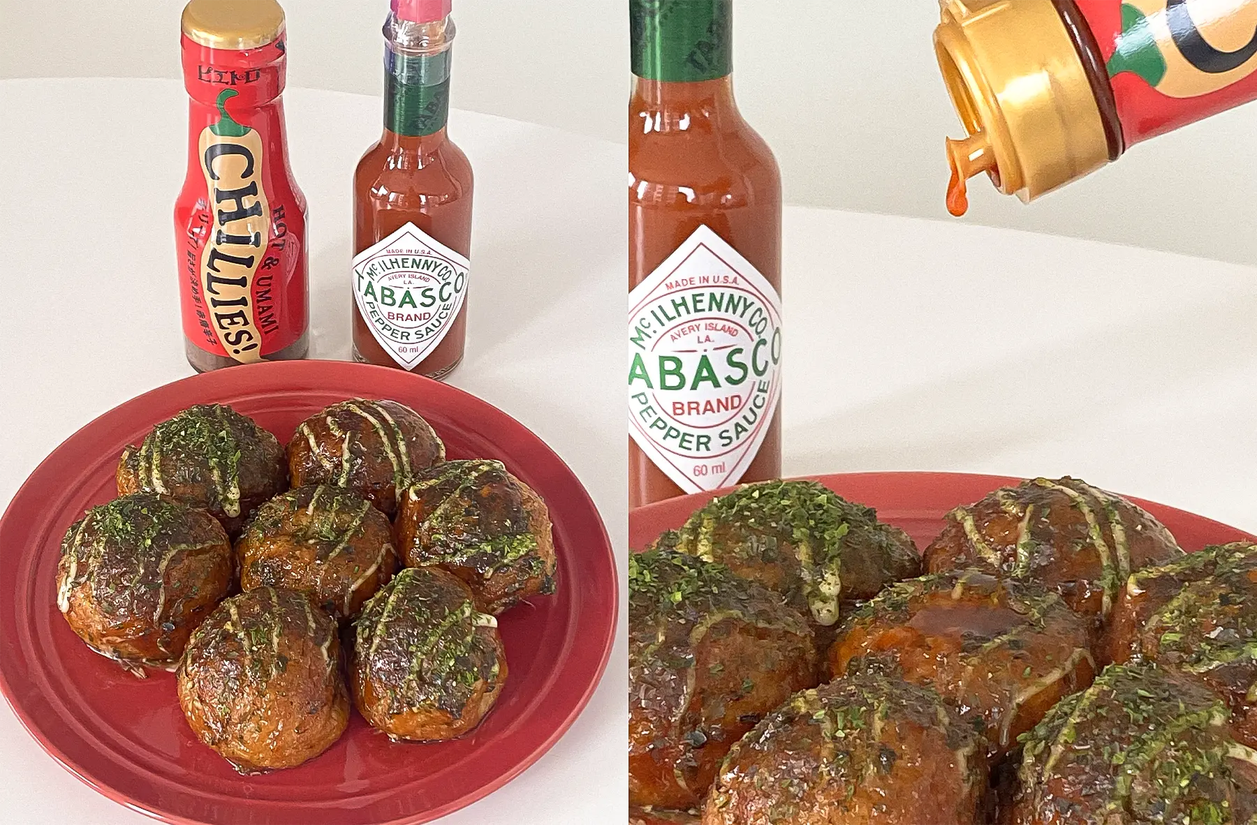 たこ焼きにチリーズをかける