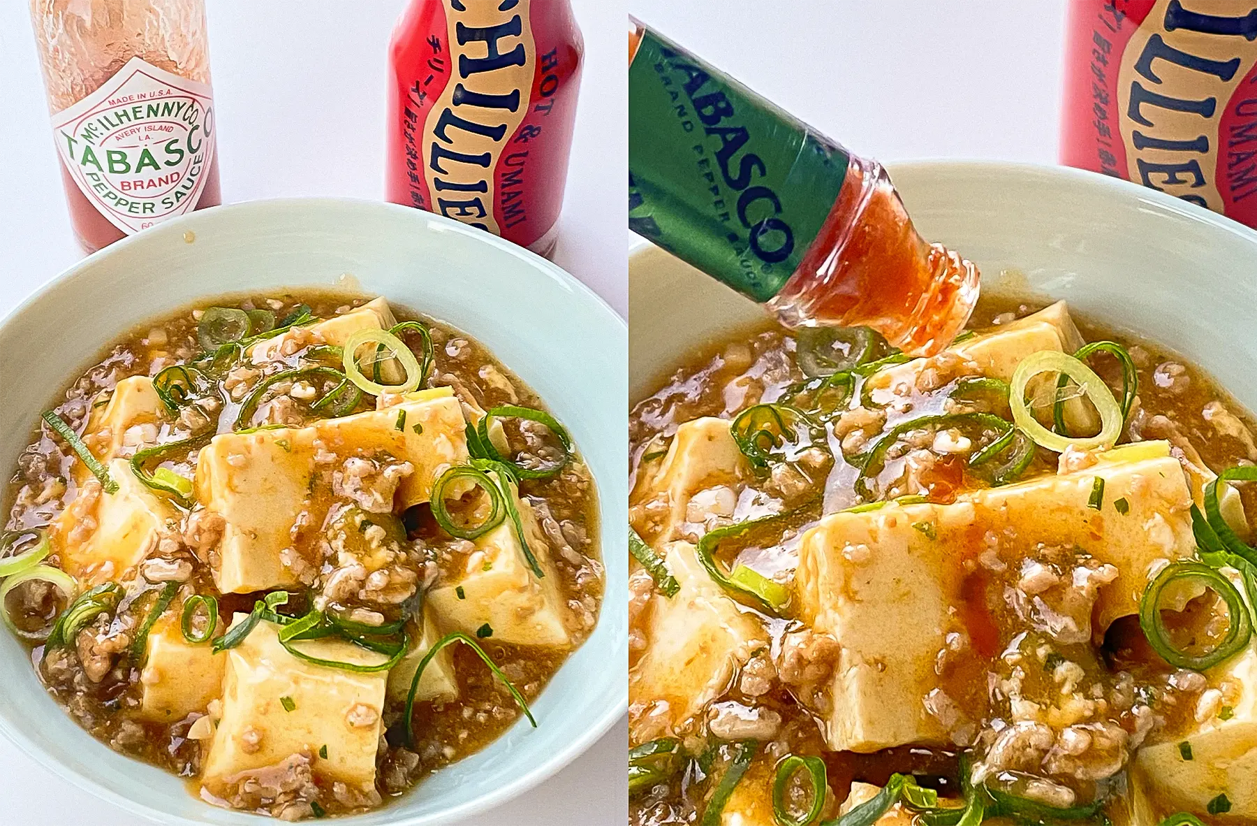 麻婆豆腐にタバスコ