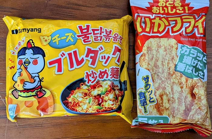 イカフライとチーズブルダック炒め麺
