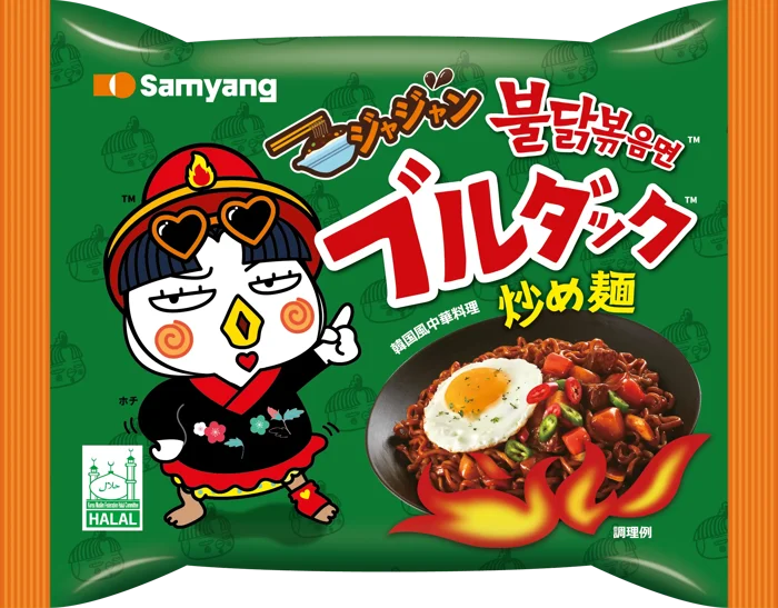 ジャジャンブルダック炒め麺のパッケージ