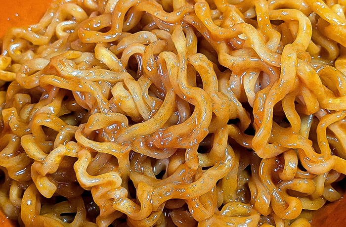 クアトロチーズブルダック炒め麺の完成品